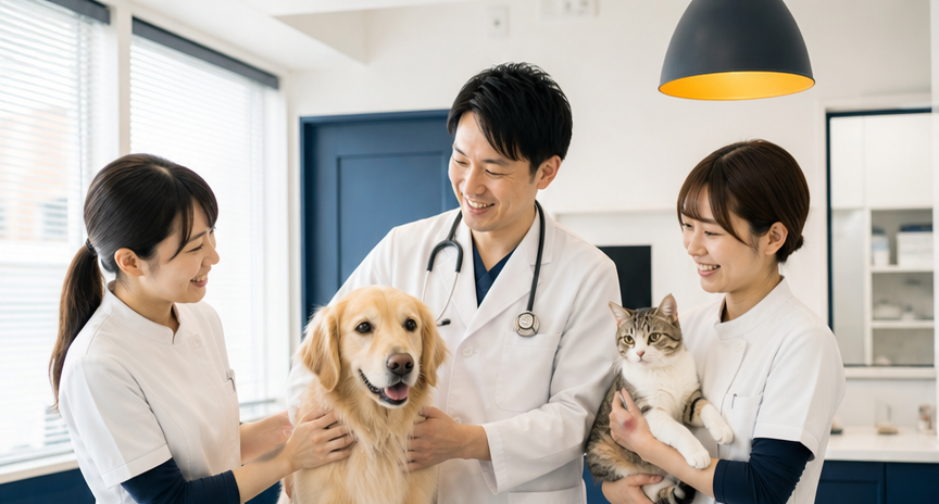 さくら動物病院のスタッフと犬猫